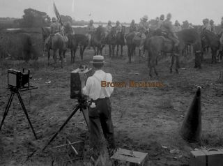 1900s Early War Movie Vitagraph Production Outside Glass Photo Camera Negative