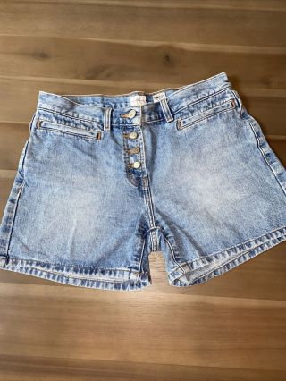 Vintage Calvin Klein Button Front Low Rise Jean Shorts Size 6
