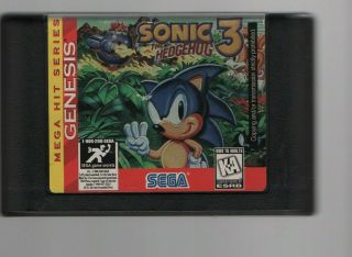 Vintage Sega Genesis Sonic The Hedgehog 3 Cartridge Only Mega Hit Series