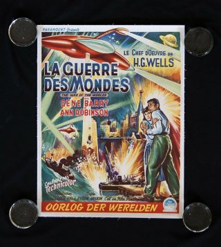 War Of The Worlds Belgian Belgium Movie Poster 1953 Science Fiction