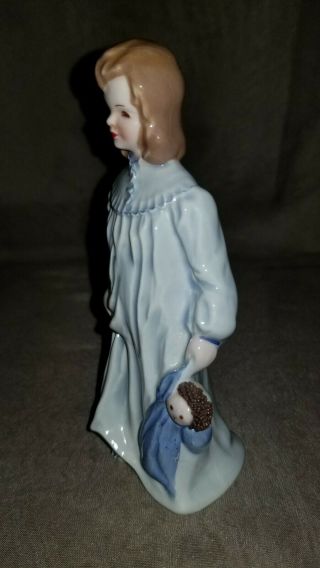 Vintage Florence Ceramics Winkum Little Girl blue Nightgown Bedtime Figurine 2