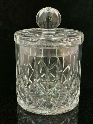 Block Olympic Biscuit Barrel Jar Mouth Blown Hand Cut Lead Crystal Poland 2