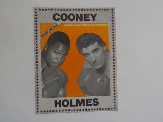 Larry Holmes Vs Gerry Cooney Boxing Program 1982 Fight Boxers Vtg Usa Nr