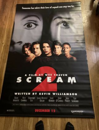 Scream 2 1997 Authentic Movie Poster Hung In Theaters “coming Soon” Huge.  Rare