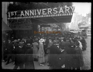 1917 Movies Rialto Theatre Ny Douglas Fairbanks Glass Photo Camera Negative 2