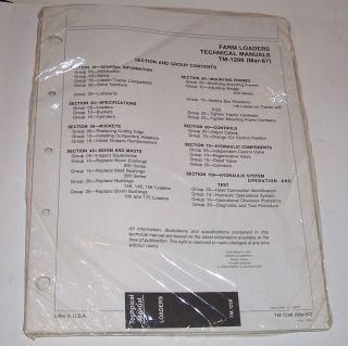 Vintage John Deere Technical Manuals Farm Loaders Tm - 1298