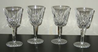 Set Of 4 Waterford Crystal " Lismore " 5 7/8 " Claret Wine Glasses 2