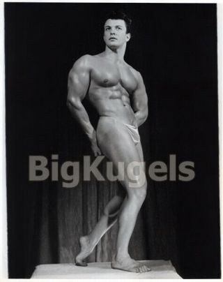 1950s Vintage Signed 8x10 Lon Male Nude Mark Forest/ Lou Degni Muscle Beefcake