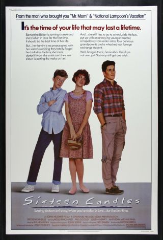 Sixteen 16 Candles ✯ Cinemasterpieces No Resv Huge 40x60 Teen Movie Poster 1984