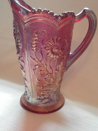 Set of Imperial Glass Pitcher Sunset Ruby and 6 glasses 2