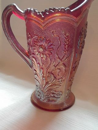 Set of Imperial Glass Pitcher Sunset Ruby and 6 glasses 3