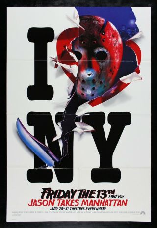 Friday The 13th Pt 8 Jason Takes Manhattan ✯ Cinemasterpieces Movie Poster 1989