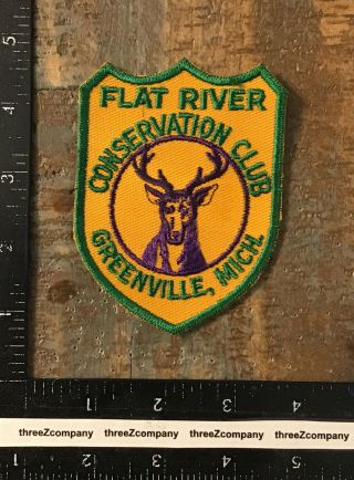 Vintage Flat River Conservation Club Greenville Michigan Hunting Fishing Patch