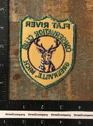 Vintage Flat River Conservation Club Greenville Michigan Hunting Fishing Patch 2
