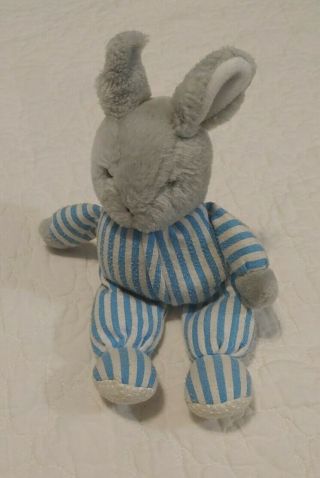 Vintage 1991 Eden Goodnight Moon Bunny Rabbit Plush 11 " Margaret Wise Striped Pj
