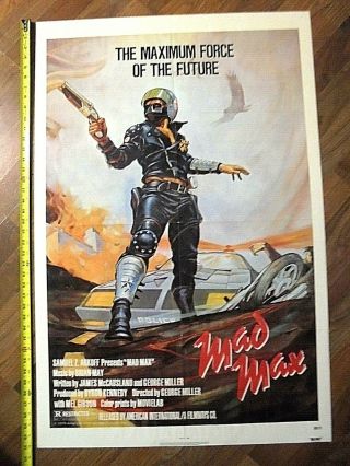 Mad Max - Mel Gibson - Movie Poster 27 " X 41 " - Vintage 1979/1980 - Nss 80029