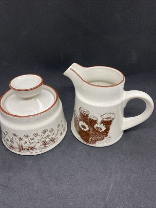 Vintage Noritake Stoneware Creamer/sugar Desert Flowers Pattern