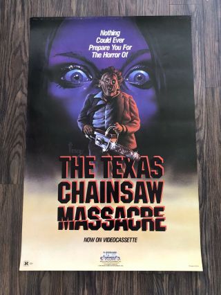 Vintage Texas Chainsaw Massacre 1984 Video Store Poster