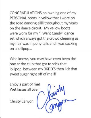 XXX Christy Canyon Signed Owned/Worn SEXY Personal Well Boots w/COA 5