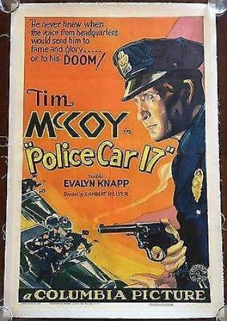 Police Car 17 - 1933 One Sheet Lb Poster - Tim Mccoy Smoking Gun Art