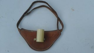 Vintage Stand Up Fishing Rod Leather Gimbal Holder Belt
