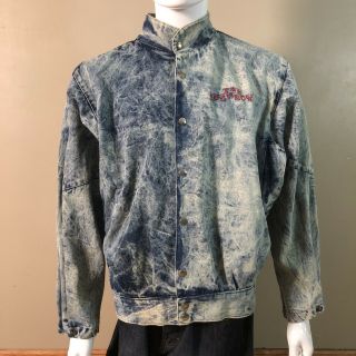 Vtg 80s The Lost Boys Horror Movie Video Store Acid Washed Denim Promo Jacket