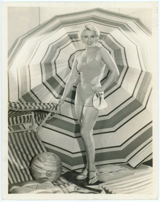 Blonde Bathing Beauty Joan Blondell 1932 Pre - Code Pin - Up Photograph