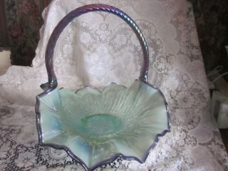 Fenton Rare Large Persian Medallion Opalescent Glass Basket -
