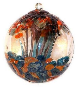 6 " European Art Glass Gustav Klimt " Tree Of Life " Inspired Witch Ball Kugel