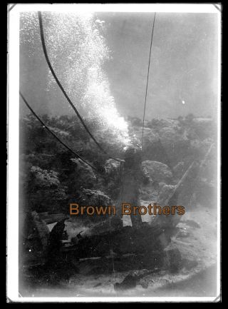 1910s Early Movie Vitagraph Studio Underwater Filming Dive Glass Photo Negative