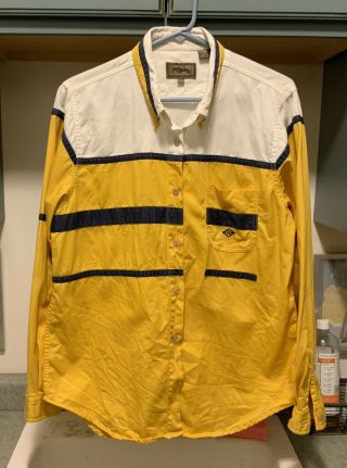 Vtg 90s Roper Rodeo Blue Men Size L Button Western Shirt Ls