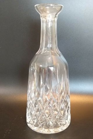 Waterford Crystal Lismore Wine Decanter Bottle Carafe 10 " Tall No Stopper