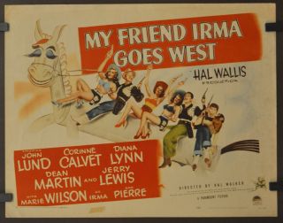 My Friend Irma Goes West 1950 Orig 22x28 " B " Movie Poster John Lund Marie Wilson