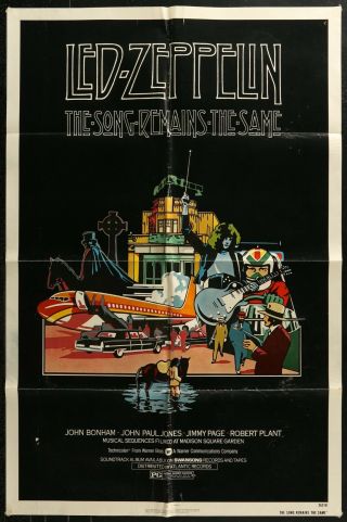 Led Zeppelin The Song Remains The Same Orig 1976 Ff 1 - Sheet Movie Poster 27 X 41