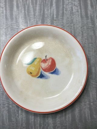 Vintage Harker Pottery Apples & Pears 10” Pie Plate Baking Dish Bakerite