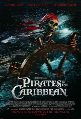 Pirates Of The Caribbean 2003 Disney Movie Poster - Rolled - 2 - Sided