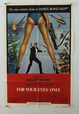 For Your Eyes Only Movie Poster (fine) One Sheet 1981 James Bond 6558