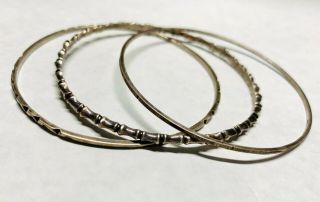 3 Vintage Taxco Sterling 925 Bangles Bracelets One By Tc - 60 Ruth
