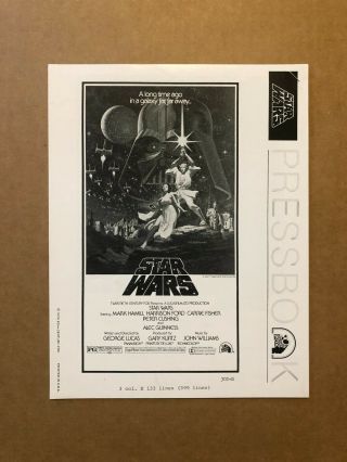 Star Wars 1976 Pressbook Complete 20 Pages Near No Cutouts Rare