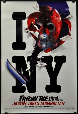 Friday The 13th Part Viii Jason Takes Manhattan 1989 Orig 27x40 Adv Movie Poster