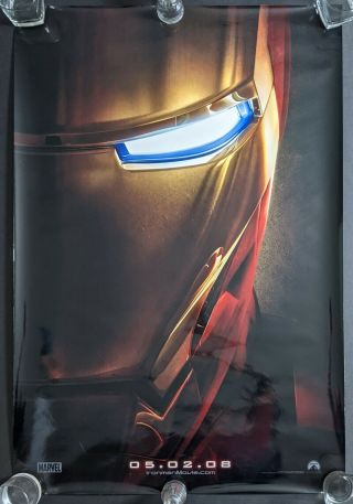 Iron Man Advance 2007 Movie Theater Poster Double Sided 27x40 Marvel