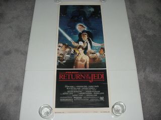 Return Of The Jedi 1983 " B " Orig Rolled Insert 14x36 Movie Poster Star Wars