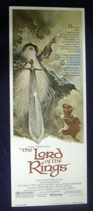 Lord Of The Rings 14x36 Rolled Movie Poster 1978 Insert Ralph Bakshi