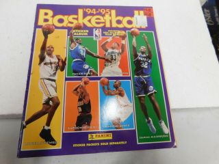 Vintage Panini Nba 94 - 95 Basketball Sticker Album With 16 Stickers