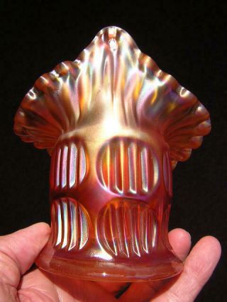 Fenton 5 1/2 " X 5 " Diamond & Rib Marigold Carnival Glass Jack - In - The - Pulpit And