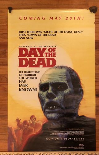 Day Of The Dead George Romero Video Store Vhs Horror Movie Poster