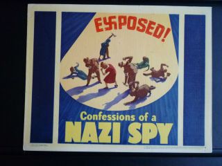 1939 Confessions Of A Nazi Spy - Title Lobby Card - Wwii War - Edward G Robinson