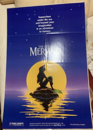 1989 The Little Mermaid: Disney Movie Poster / Numbered / Double Sided