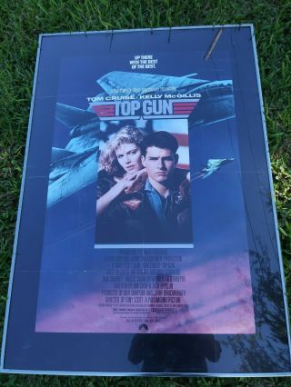 Top Gun 1986 Single Sided One Sheet 27x39 Poster Tom Cruise With Metal Frame