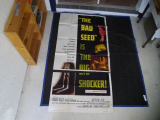 The Bad Seed Orig.  3 - Sheet Horror Movie Poster - 1956 Fine.  Cond.